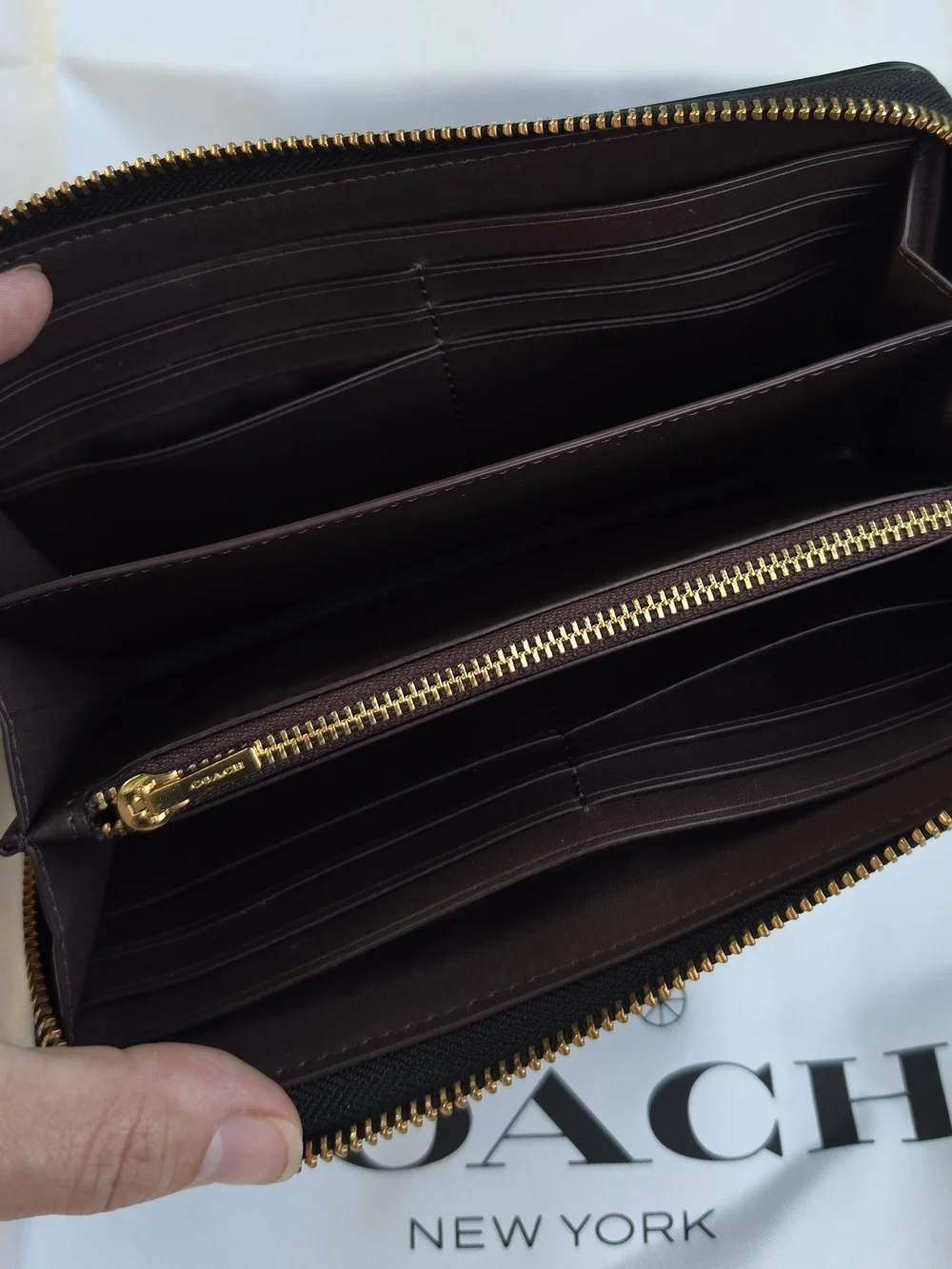 Coach Long Zip Around Wristlet